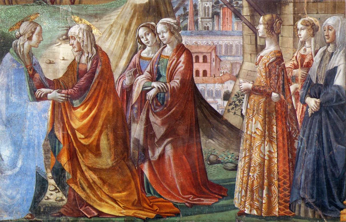Visitazione - Cappella Tornabuoni, Santa Maria Novella, Firenze, dettaglio